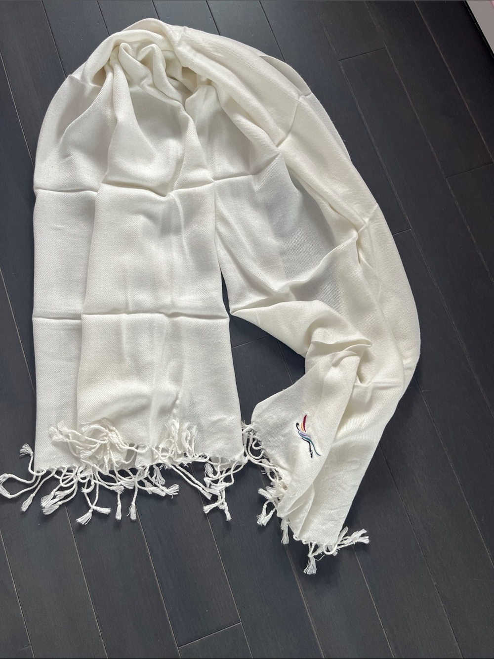 White Fringe Lightweight Women's Sweater Scarf - Unbranded